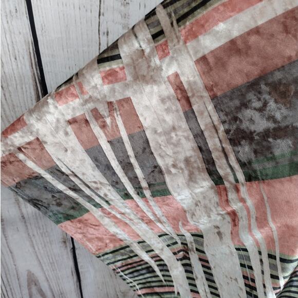 Origami by Vivien GORGEOUS Boho Velvet Velour Striped Open-Front Kimono Topper - Picture 3 of 8